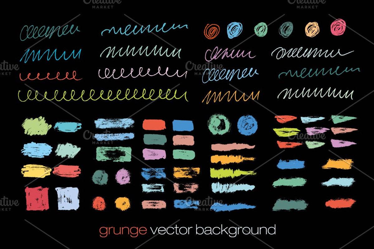 Vector set of brush strokes., a Texture Graphic by DikayaMiau (Photo 2 of 3)