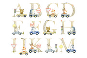 Alphabet with animals in the cars., an Animal Illustration by TaPilipa (Thumbnail 2 of 4)