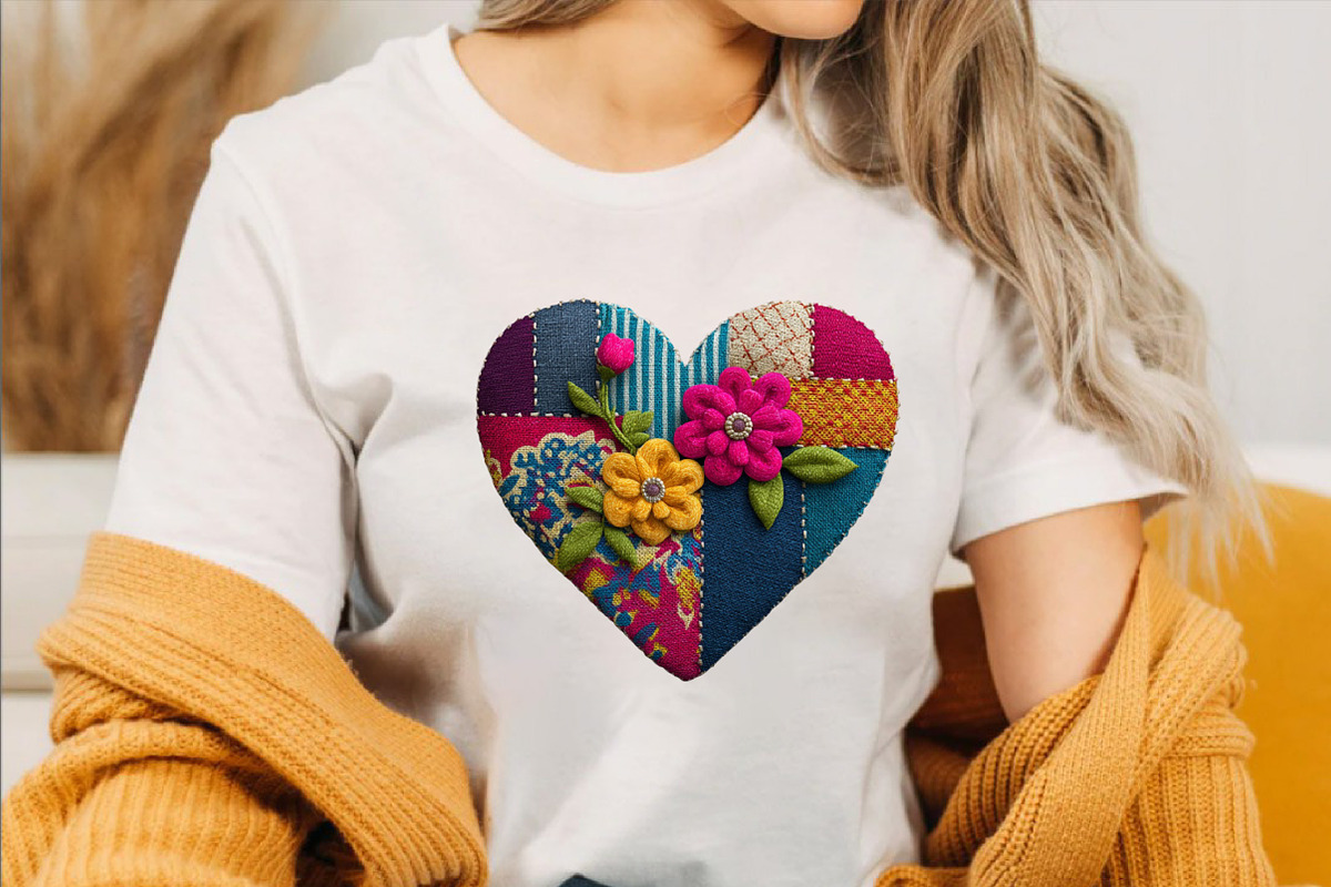 Patchwork Heart Valentine's Day Clip, an Illustration by SVGArt (Photo 6 of 8)