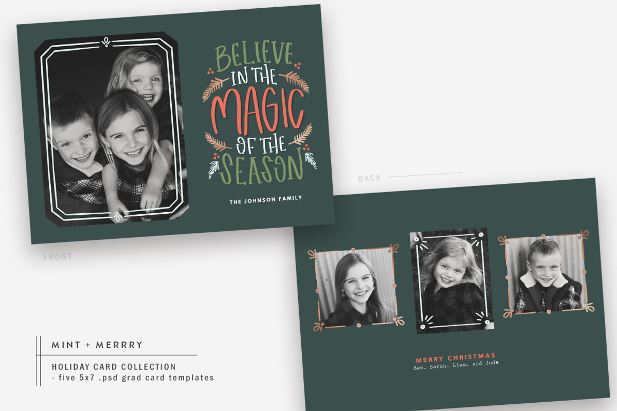 Mint + Merry | Christmas Card Bundle, a Card Template by The Modern Collective (Photo 3 of 6)
