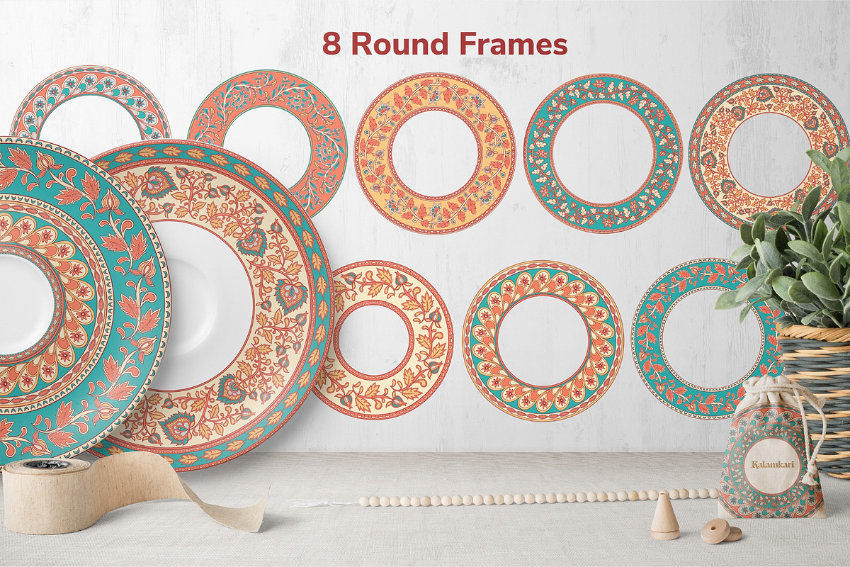 KALAMKARI. Vector Set Ornaments., a Pattern Graphic by Irina Skaska (Photo 14 of 17)