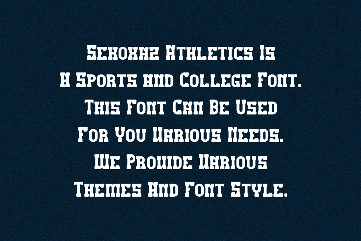 Sekoxaz Athletics - Sport Font, a Slab Serif Font by Iqsiart Studio (Photo 4 of 6)