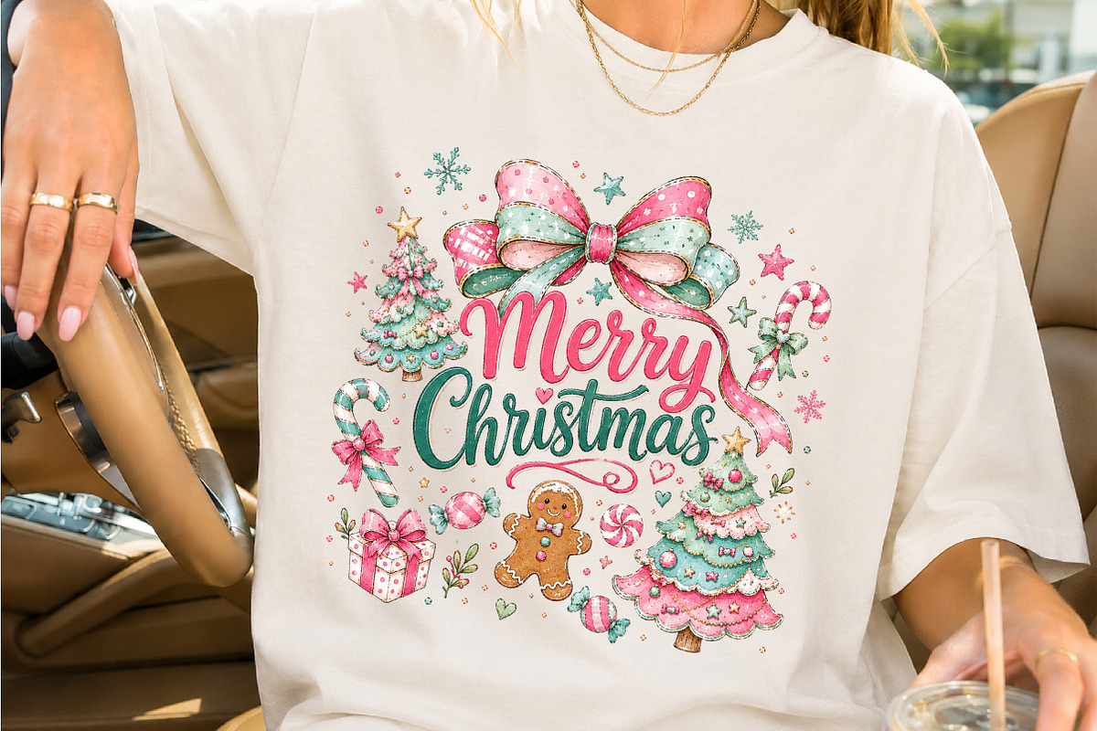 Merry Christmas Pastel Trees & Candy, a Seasonal Illustration by Creative Art (Photo 2 of 3)