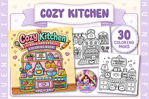Cozy Kitchen Coloring Book, a Decorative Illustration by HueNestify
