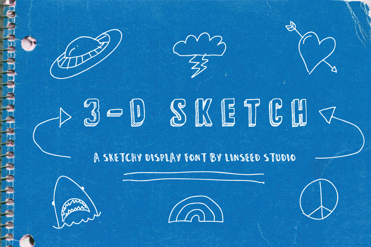 3-D Sketch Display Font