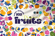 Tropical Fruits Illustration, a Food Illustration by KetteCreate (Thumbnail 1 of 14)