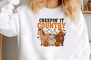 Creepin' It Country Halloween PNG, a Seasonal Illustration by CraftArtStudio (Thumbnail 3 of 4)
