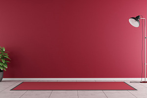 Red living room