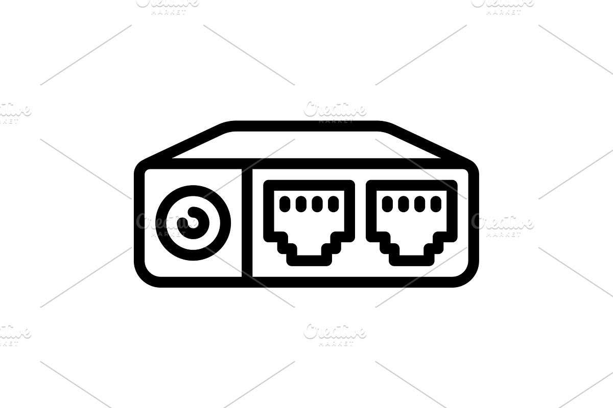 Tcp cable black icon, an Outline Icon by Creative priyanka