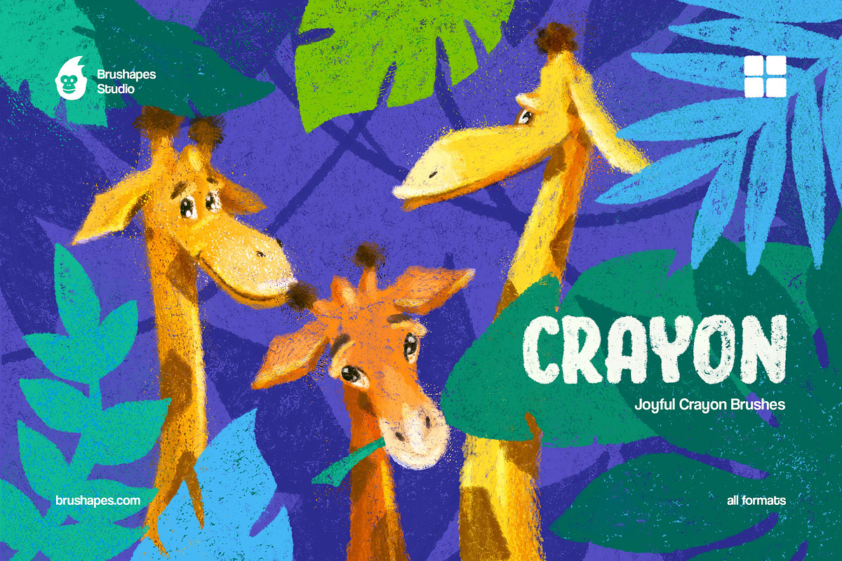 Joyful Crayon Multi App Brushes, a Brush Add-On by brushapes.com (Photo 1 of 10)