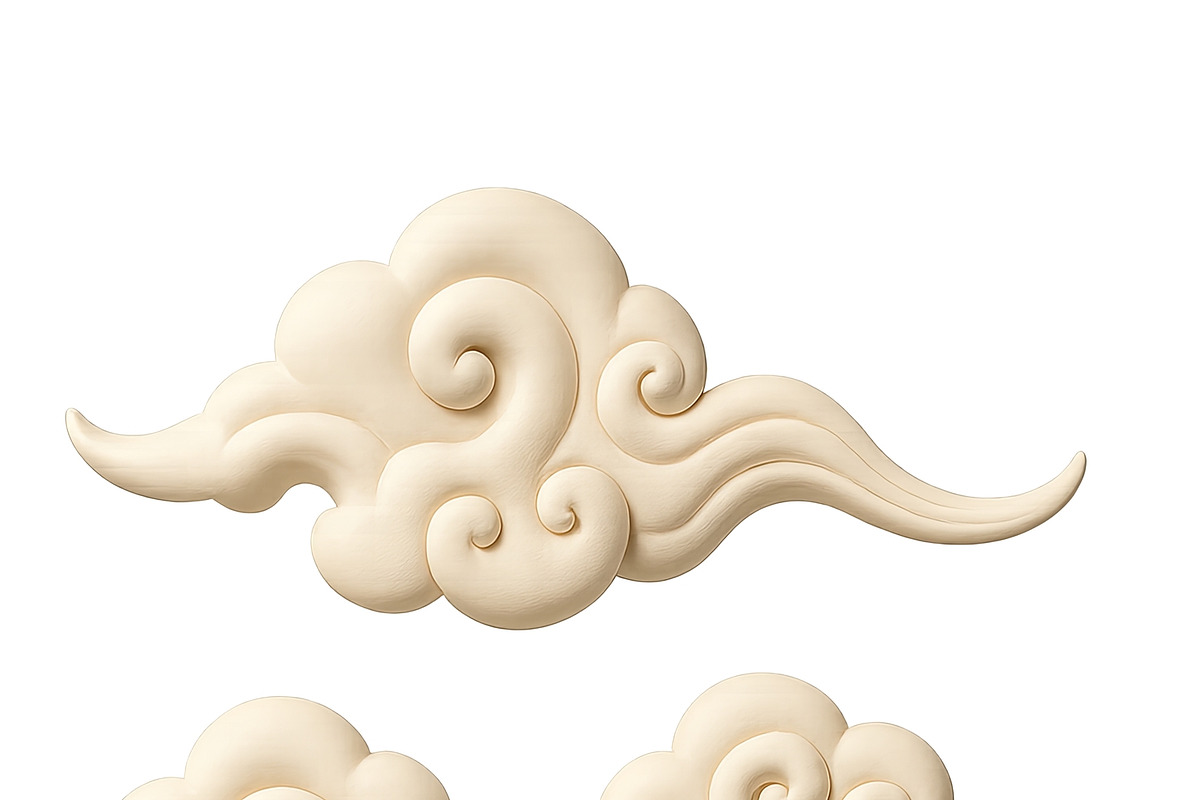 Mid autumn festival clouds isolated, an Illustration by Dvoevnore photos