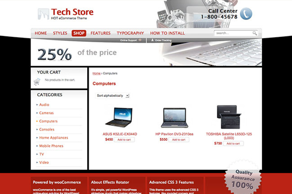 Hot Ecommerce, a WordPress Template by hot-themes (Photo 3 of 5)