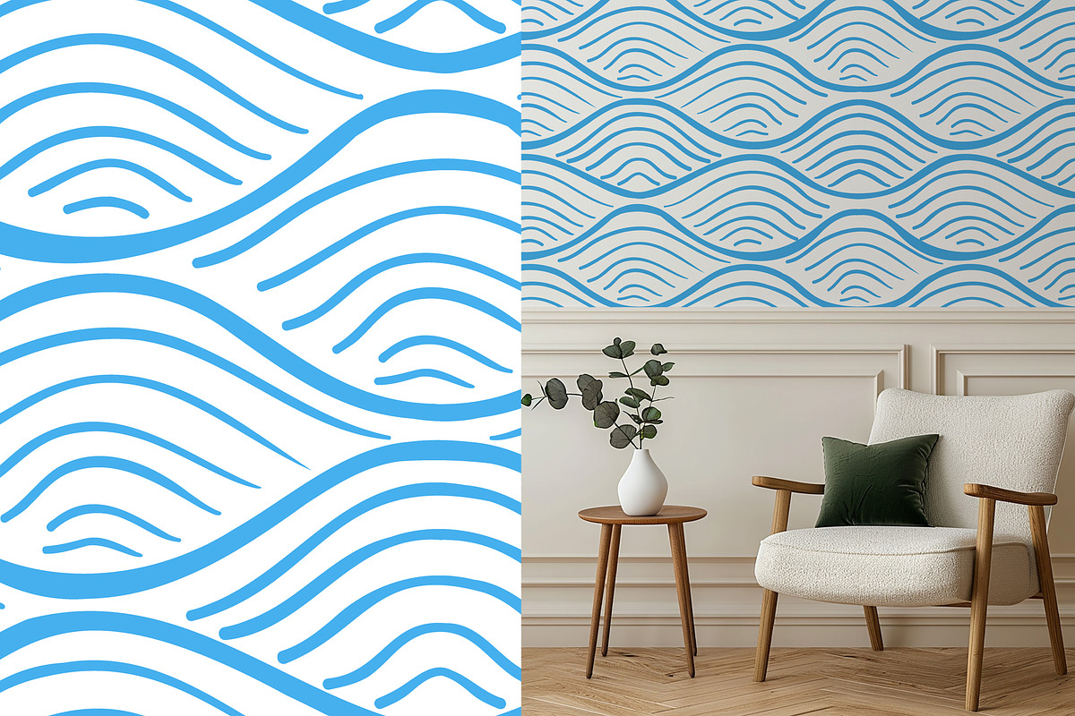 Seashells Lineart vector patterns, a Pattern Graphic by Carpet Tapete Pretzel (Photo 9 of 14)