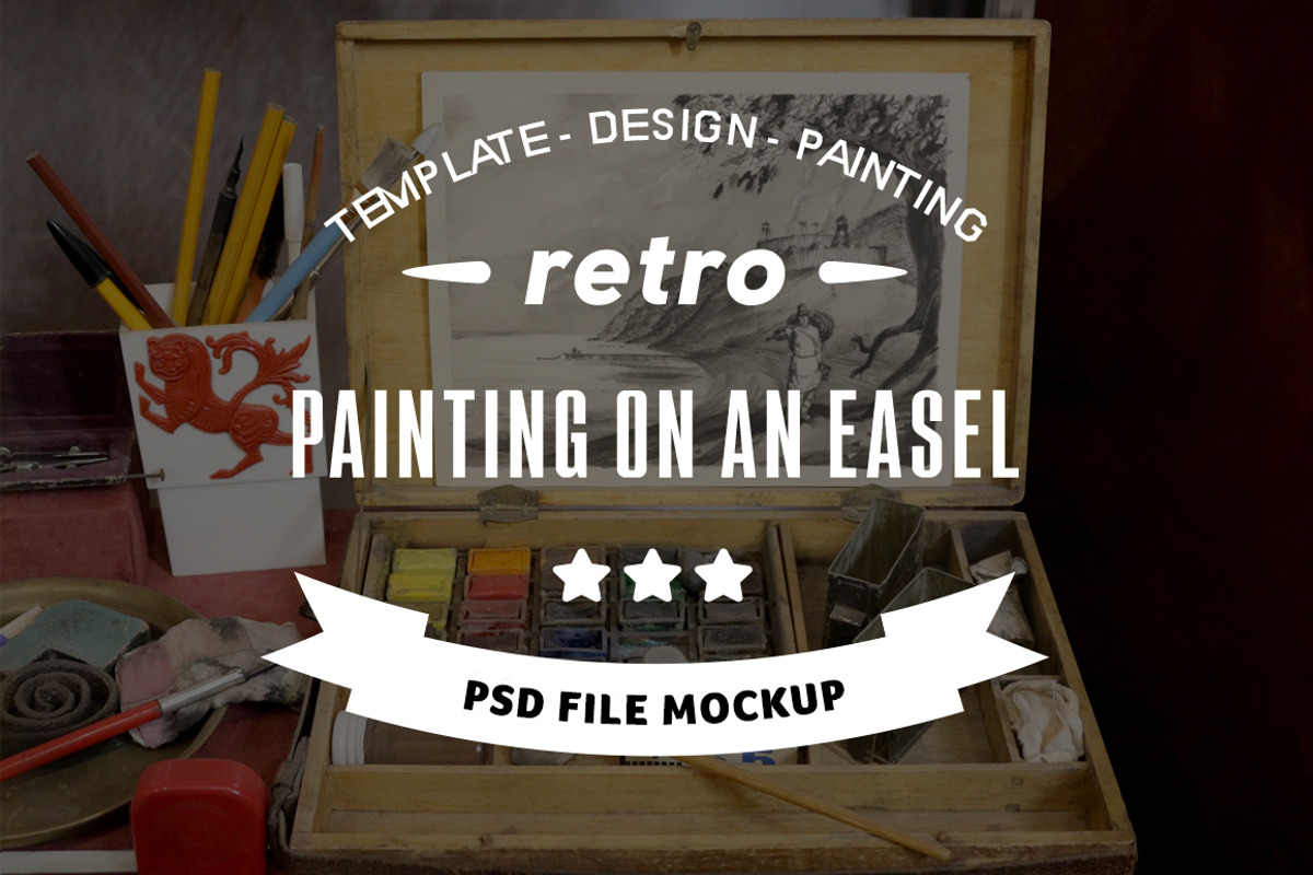 MockUp Painting On An Easel, a Mockup by ToozDesign (Photo 1 of 2)