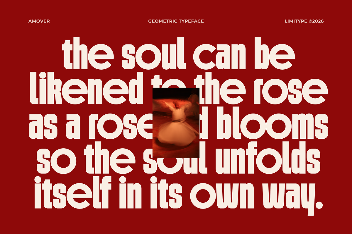 Amover - Bold Geometric Font, a Sans Serif Font by limitype (Photo 9 of 12)