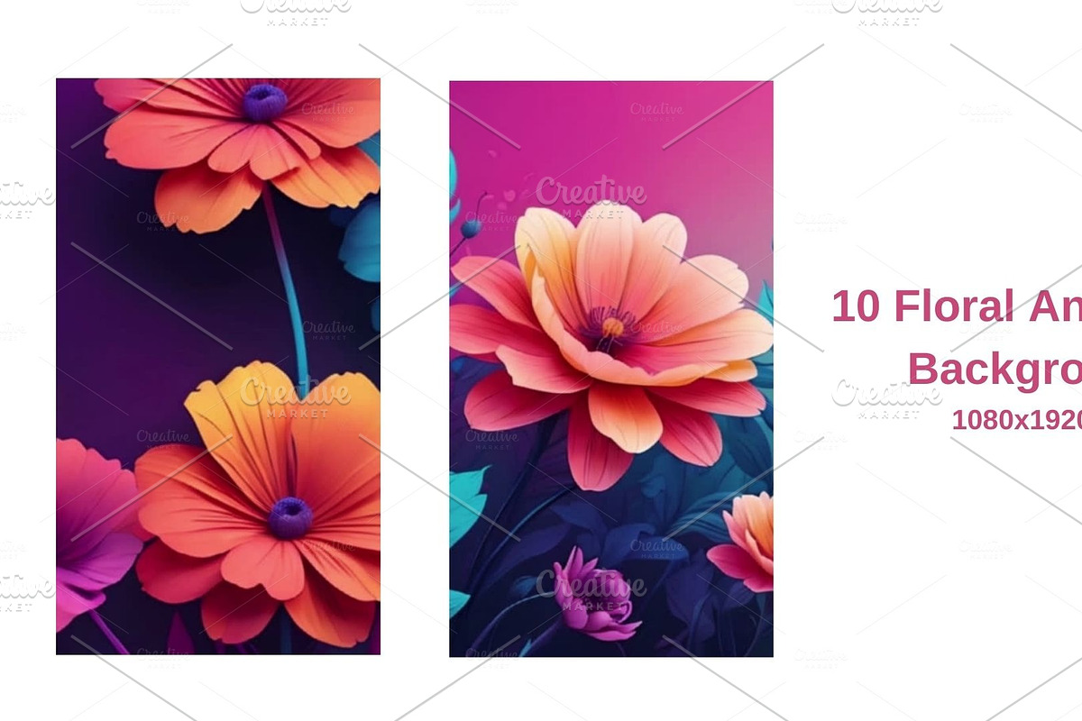 Gradient Floral Background, a Background Graphic by sibel dayı (Photo 22 of 24)