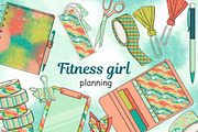 Fitness Girl Planning Collection, a Work Illustration by GlamArtZhanna (Thumbnail 1 of 3)
