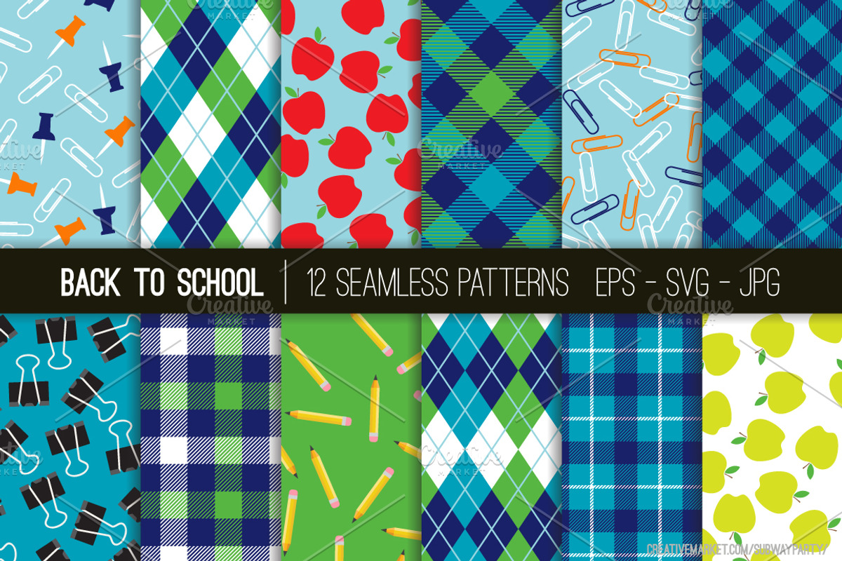 Back To School Vector Patterns, a Pattern Graphic by SubwayParty