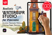 VVDS Realistic Watercolor Studio, a Brush Add-On by Vintage Voyage Supply (Thumbnail 2 of 12)