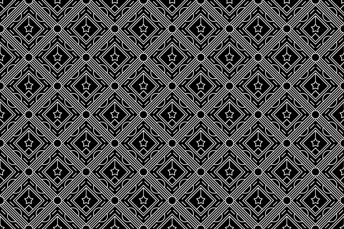 Contemporary Ethnic Black And White, a Pattern Graphic by Mightyfire
