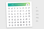 Calisthenics Line Icons Set, an Outline Icon by Voysla's Shop (Thumbnail 4 of 4)