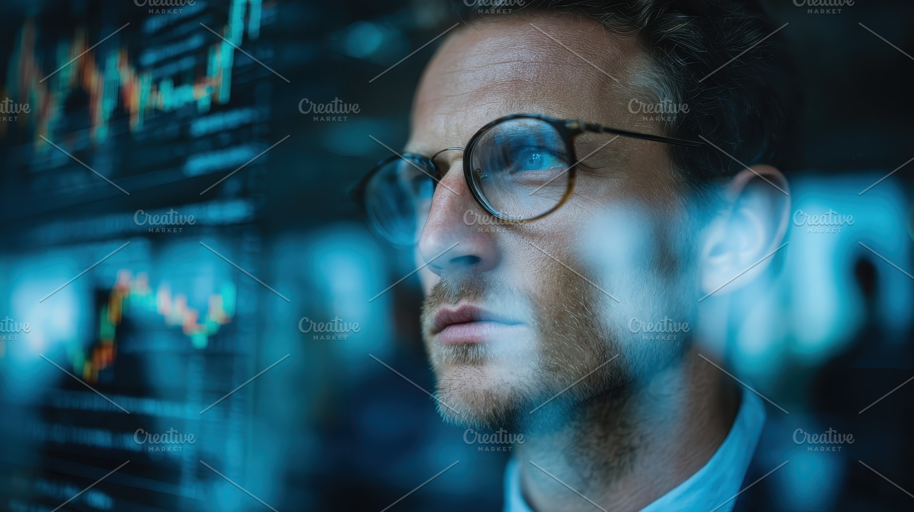 Man in Glasses Studying Stock Market, a Photo by Pixeness Studio