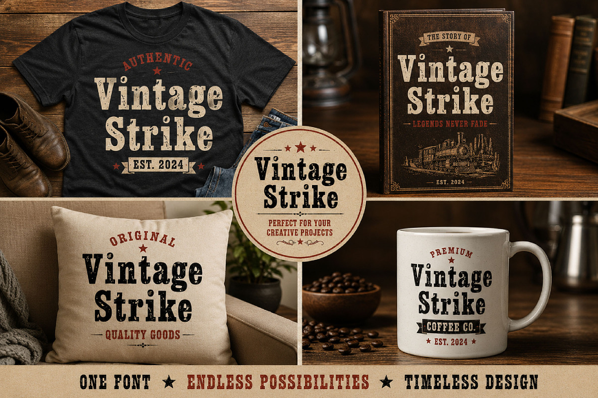 Vintage Strike, a Slab Serif Font by Wow Magic (Photo 2 of 5)