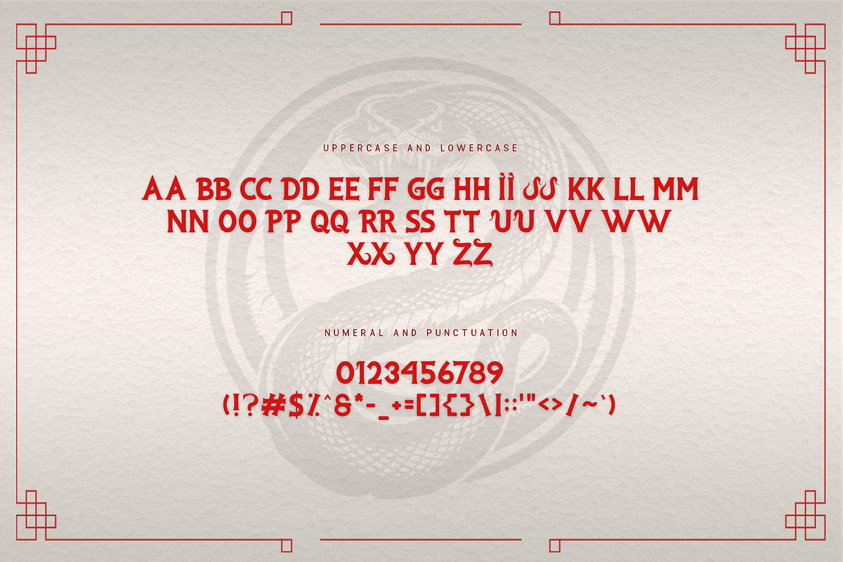 White Snake - A Modern Chinese Font, a Serif Font by overlaytemplates (Photo 4 of 5)