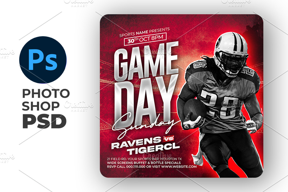Game Day Football Flyer, a Flyer Template by Artonix (Photo 2 of 3)