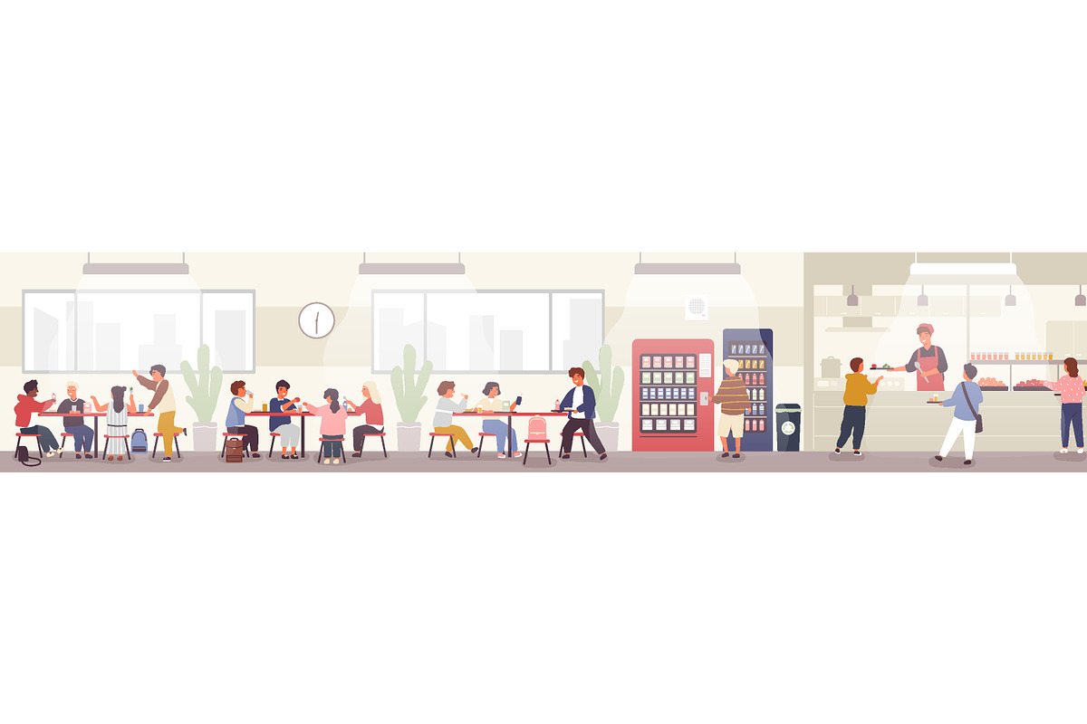 Students at school cafeteria, an Education Illustration by Good Studio (Photo 2 of 4)