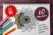 60 Mandala Tattoo & Coloring Page, a Decorative Illustration by Raftel (Thumbnail 1 of 5)