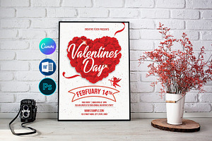 Valentine's Day Party Flyer, a Flyer Template by retrographix