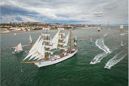 Tall ships sailing in Tagus river, a Transportation Photo by f9photos
