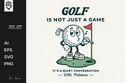 Retro Golf Ball Character T-Shirt, a Sport Illustration by shaondesigns (Thumbnail 1 of 6)