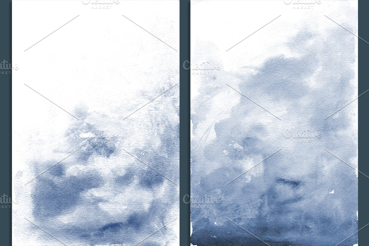 Navy Ombre Watercolor Backgrounds, a Texture Graphic by M. by mprintly (Photo 2 of 6)