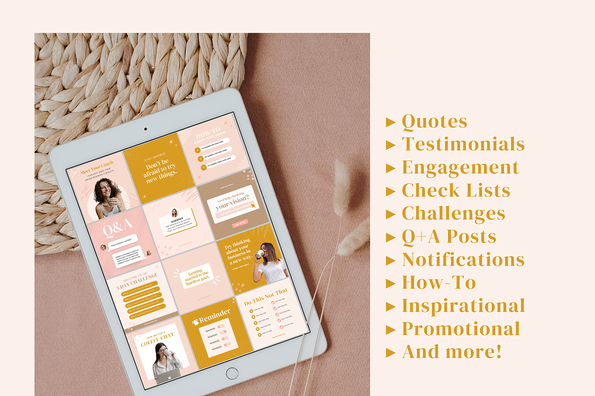 Boho Coach Instagram Templates, a Social Media Template by Ciera Design Templates (Photo 2 of 9)