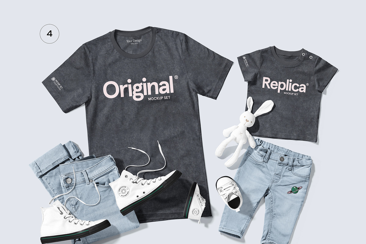 Bella Canvas 3001 Family Mockup Set, a Shirt Mockup by creatsy5 (Photo 12 of 24)