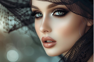 Close-up portrait of a woman adorned, a Beauty & Fashion Photo by Ylivdesign