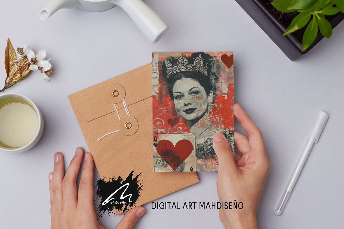 Whimsical Queen Playing Card Pages, a Person Illustration by Digital Art Mahdiseño (Photo 8 of 10)
