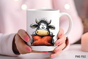 Funny Peeking Valentine Cow Clipart, an Illustration by Craft Nest (Thumbnail 7 of 11)