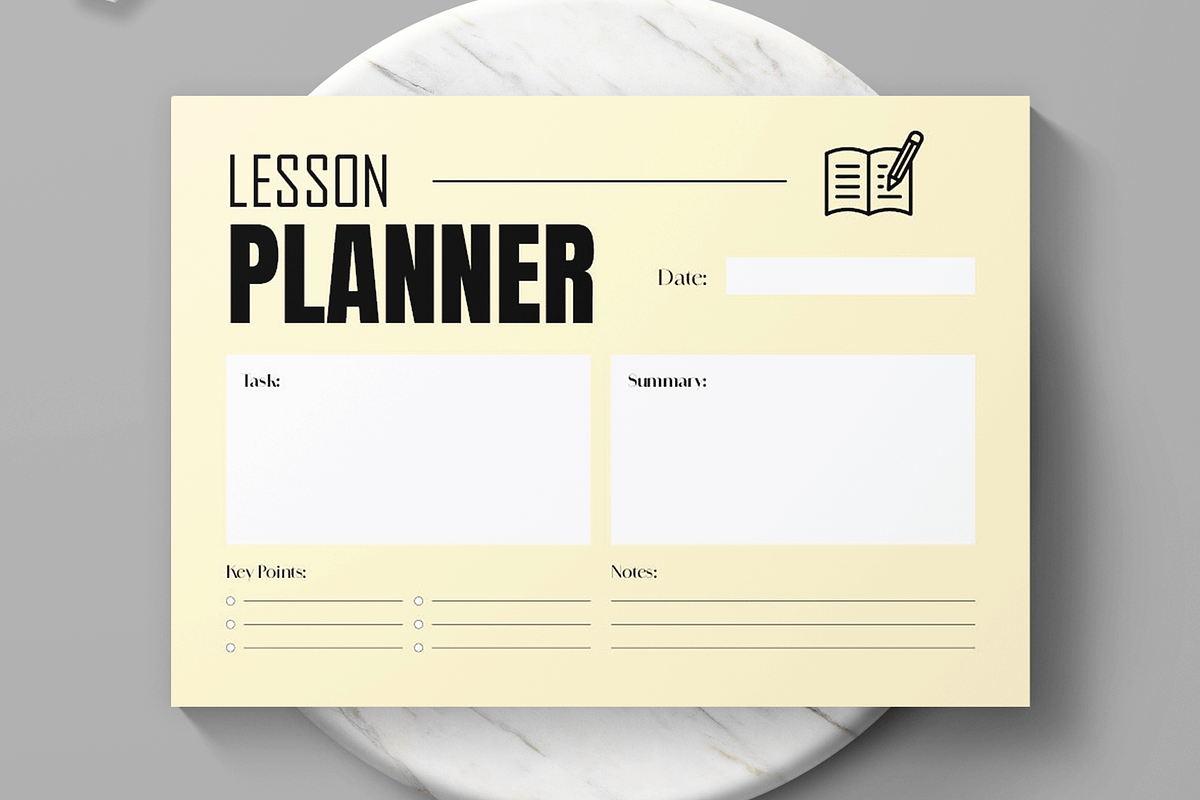 Minimal Lesson Planner Template, a Stationery Template by MightyDesign (Photo 2 of 6)