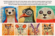 Mixed Media Abstract Winter Animals, an Animal Illustration by PrintHaven Designs (Thumbnail 2 of 9)