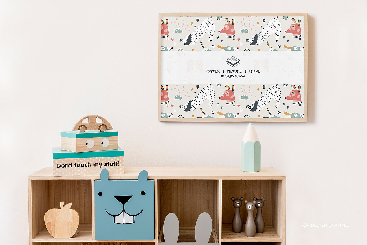 Landscape Frame in Baby Room Mock-up, a Print Template by Branda Keeps (Photo 21 of 30)