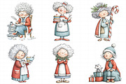 Mrs Claus Clipart Bundle, an Illustration by Daily.Designs (Thumbnail 3 of 5)