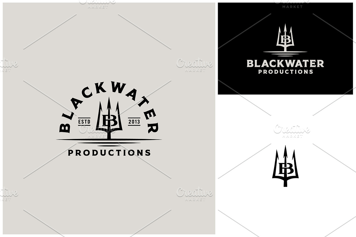 Letter B W Neptune Trident Fork Logo, a Branding & Logo Template by Enola99d
