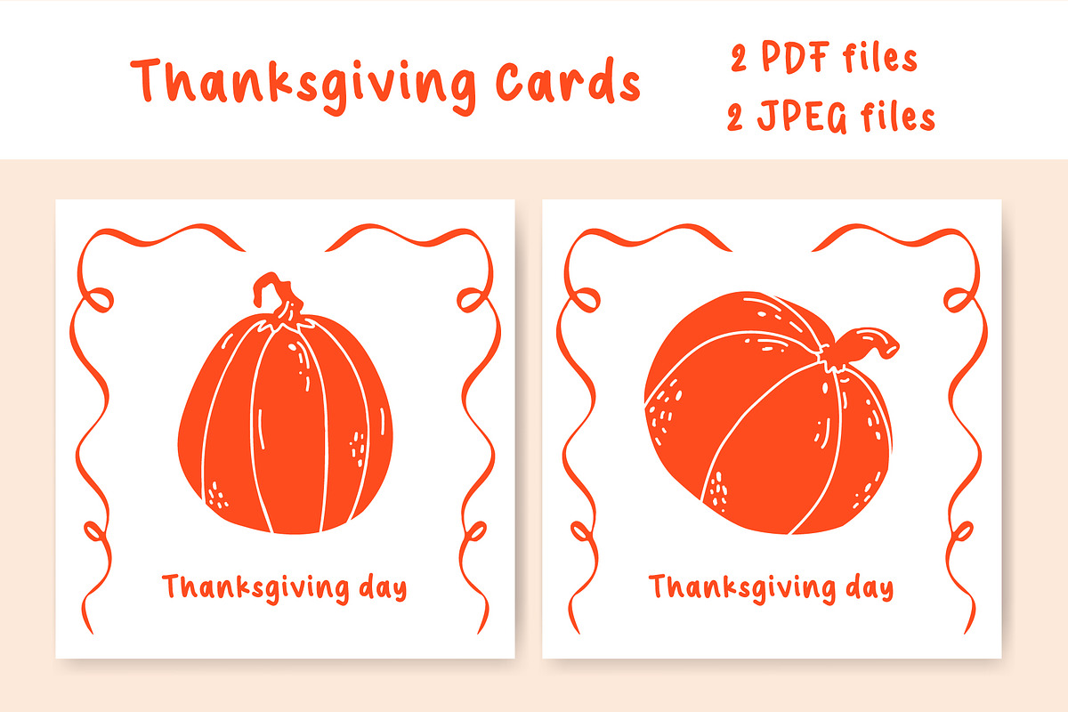 Thanksgiving cute pumpkin printables, a Seasonal Illustration by Irina Avdeeva (Photo 2 of 5)
