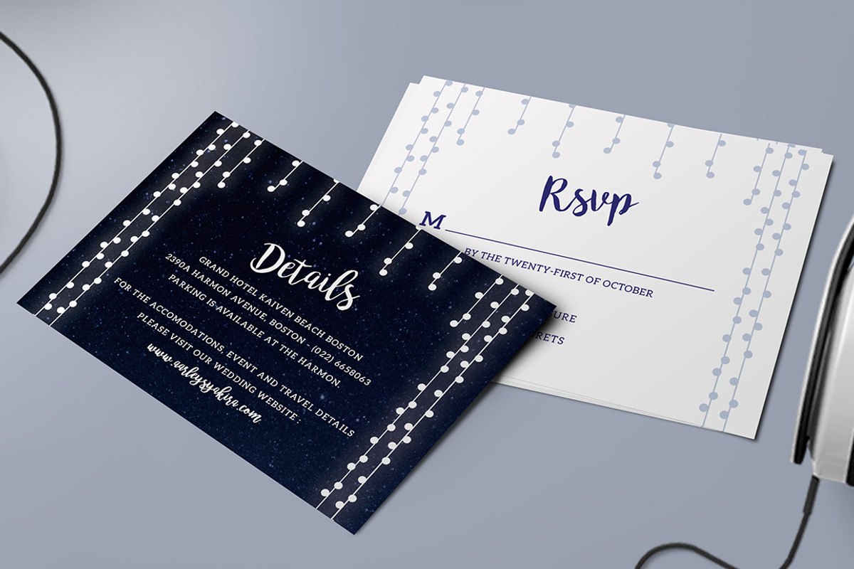 String Lights Wedding Invitation Set, an Invitation Template by Aarley Kaiven (Photo 5 of 5)