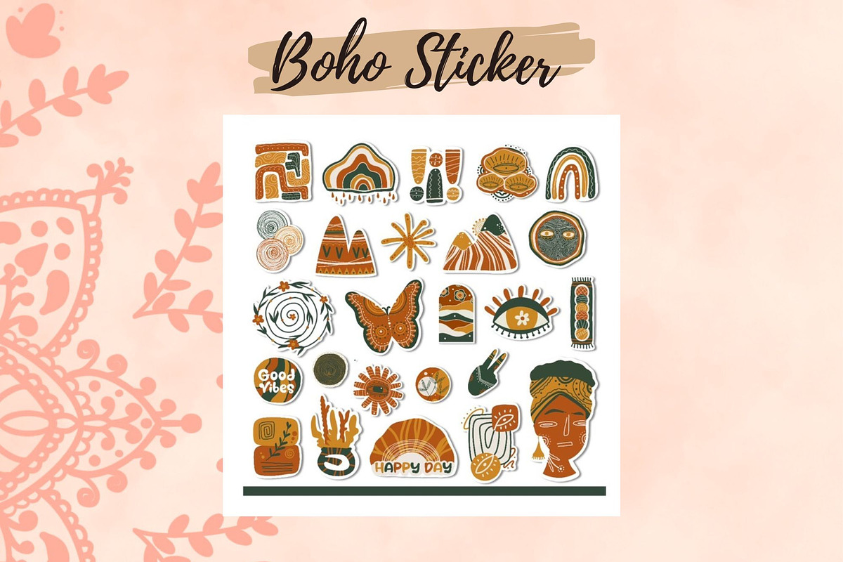 Boho Digital Stickers