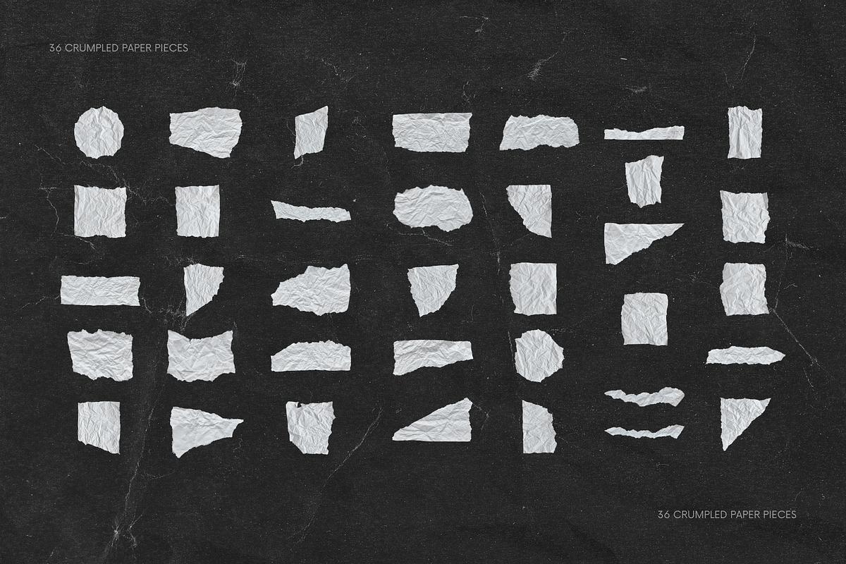 36 White Ripped Crumpled Old Papers, a Texture Graphic by Ksuview (Photo 2 of 9)