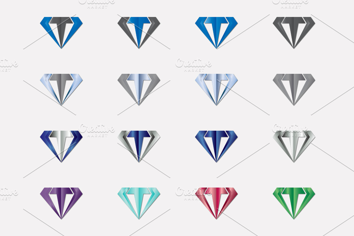 VT or T diamond logo + (16  colors), a Branding & Logo Template by Piro Concept (Photo 6 of 6)